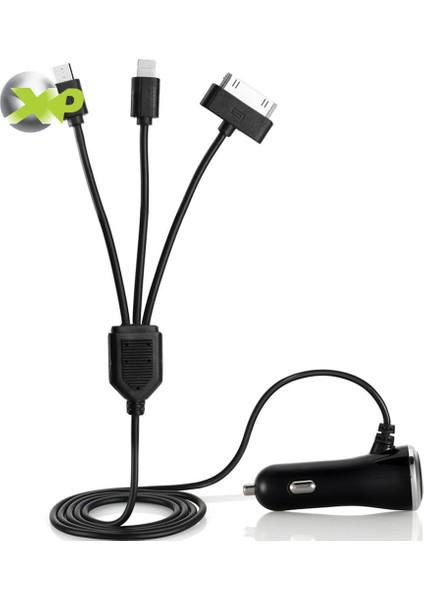Taşınabilir E2A Araç Şarj Cihazı 3.1A Üç Veri Kablosu Arayüzü ile Tek USB Bağlantı Noktası (Yurt Dışından)