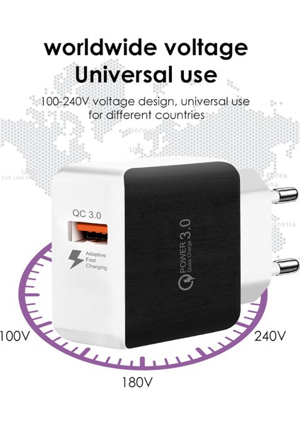 5V 3A Cep Telefonu Şarj Cihazı Güç Adaptörü Qc3.0 Hızlı Şarj 18W Tek Portlu USB Şarj Kafası (Yurt Dışından) fiyatları