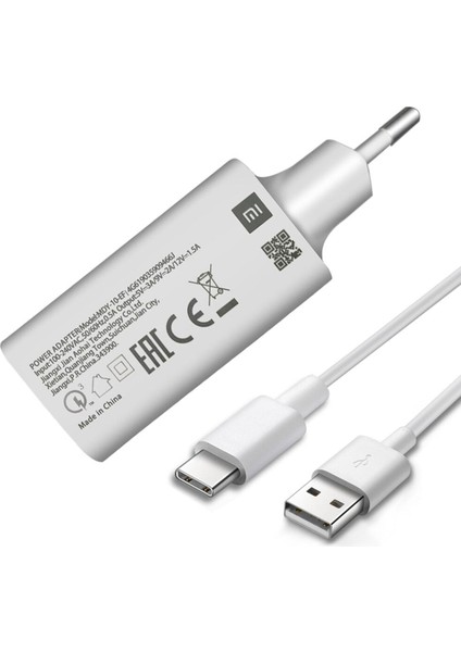 Xiaomi Hızlı Şarj Cihazı Için 18W Hızlı Adaptör 1m Type-C Veri Kablosu Için Mi 6 8 9 Se Cc9 A3 Lite Redmi K20 K30 Pro 9t Not 7 8 Pro 8t (Yurt Dışından)