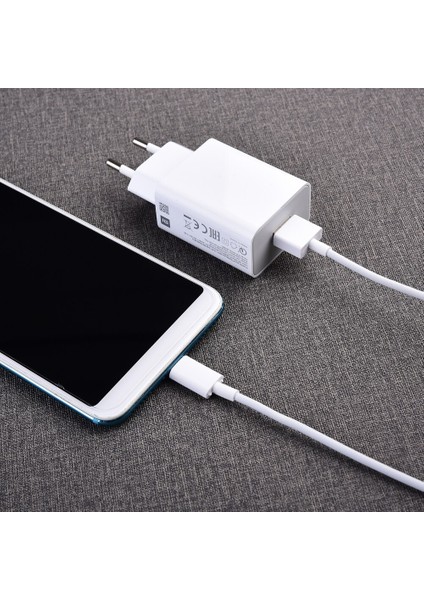 Xiaomi Hızlı Şarj Cihazı Için 18W Hızlı Adaptör 1m Type-C Veri Kablosu Için Mi 6 8 9 Se Cc9 A3 Lite Redmi K20 K30 Pro 9t Not 7 8 Pro 8t (Yurt Dışından) modelleri