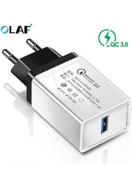 Olaf USB Şarj Aleti Hızlı Şarj 3.0 iPhone x Xs Xr Hızlı USB Duvar Şarj Cihazı Samsung S9 S8 Xiaomi Huawei Cep Telefonu Şarj Cihazları (Yurt Dışından)