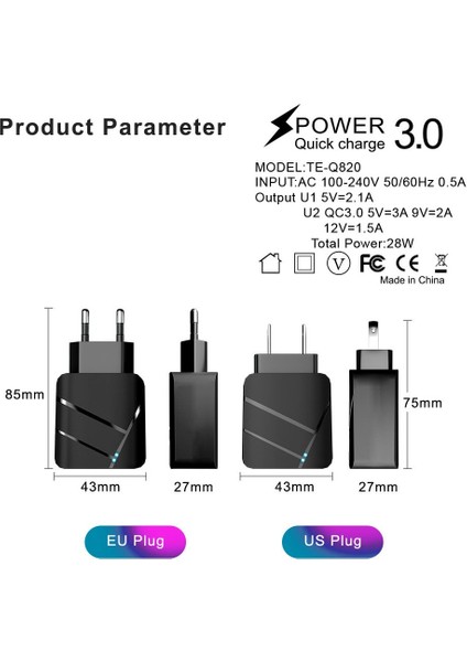 Hızlı Şarj 3.0 4.0 USB Şarj Cihazı 2 Port Qc 4.0 iPhone Samsung Xiaomi Tablet Için Hızlı Şarj Akıllı Telefon LED Aydınlatma Adaptörü (Yurt Dışından) indirimleri