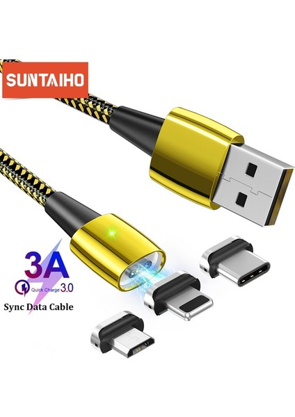 Suntaiho Highend Manyetik Veri Kablosu 3A Tipi C Şarj Cihazı Mikro USB Samsung Tipo C Xiaomi Mi 10 iPhone 13PRO Hızlı Şarj (Yurt Dışından) indirimleri