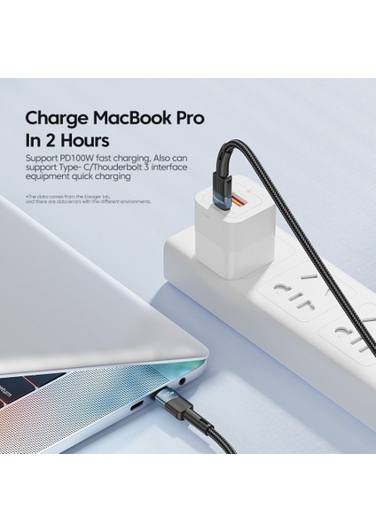 Essager USB C C Tipi Kablo PD100W 60W Hızlı Şarj Kablosu Usb-C Şarj Cihazı Veri Kablosu Macbook Samsung Xiaomi Için Tip-C Kablo 3m (Yurt Dışından) modelleri