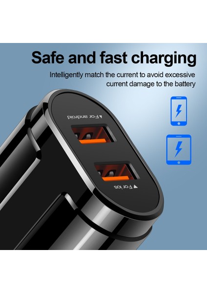 Olaf USB Şarj Aleti Çift Bağlantı Noktalı Ab 5V 2.4A Seyahat Duvar Adaptörü Cep Telefonu Mikro Veri Şarj iphone Samsung Xiaomi Huawei Lg (Yurt Dışından) fiyatları
