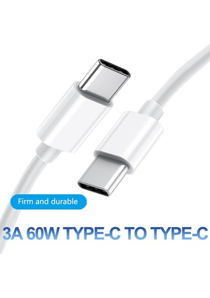 60 W USB Tip C USB C Kablosu Usb-C Pd Hızlı Şarj Şarj Kablosu Kablosu Macbook Samsung Xiaomi Tip-C Usbc Kablosu 1 M (Yurt Dışından)