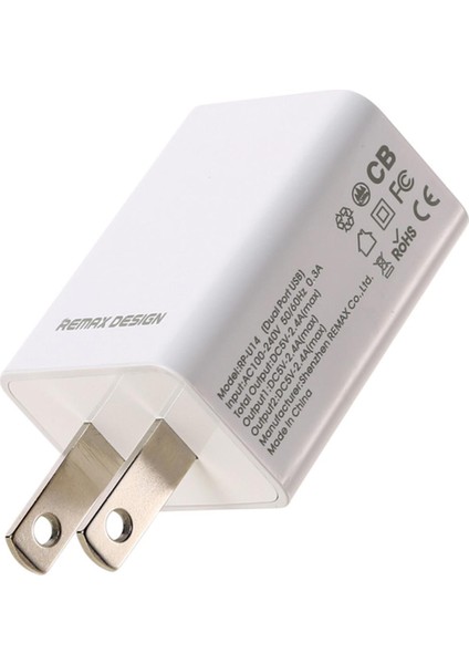 Remax Telefon Şarj Cihazı Fişi / Seyahat Şarj Cihazı 2 USB Bağlantı Noktası + USB Mikro Veri Kablosu Kombinasyonu 5V-2.4A - Abd Tak (Yurt Dışından)