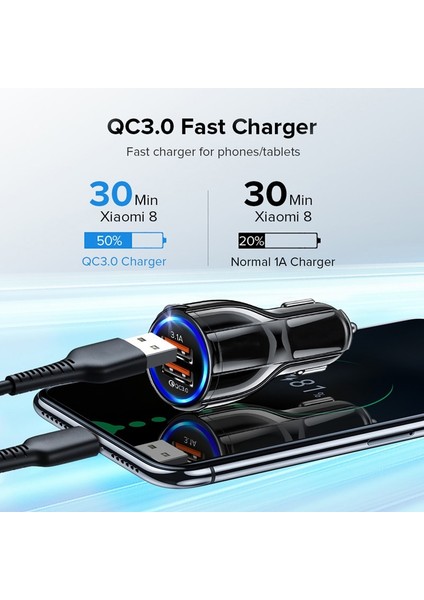 Samsung Galaxy S21 S20 Fe Ultra Artı 3.1A Hızlı Araba USB Telefon Şarj Cihazı Tip-C USB Kablosu Samsung A11 A41 A31 USB Şarj Aleti (Yurt Dışından) fiyatları