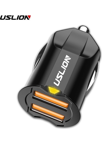 Uslıon Mini USB Araç Şarj Adaptörü 2.1A Araç USB Şarj Cihazı Cep Telefonu Çift USB Araç Şarj Cihazı Otomatik Şarj iPhone Samsung Için 2 Port (Yurt Dışından)