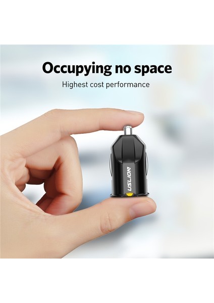 Uslıon Mini USB Araç Şarj Adaptörü 2.1A Araç USB Şarj Cihazı Cep Telefonu Çift USB Araç Şarj Cihazı Otomatik Şarj iPhone Samsung Için 2 Port (Yurt Dışından) fiyatları