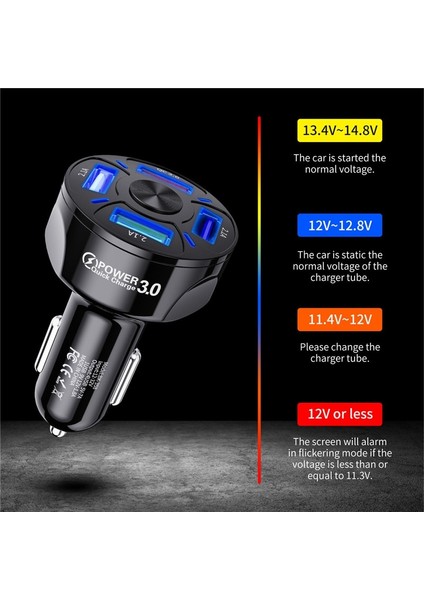 Gtwın 4 Portlu Araç Şarj Cihazı 7A 48W USB Hızlı Şarj 3.0 Evrensel Cep Telefonu Hızlı Şarj iphone 12 Pro Xiaomi Araç Adaptörü (Yurt Dışından) fırsatları