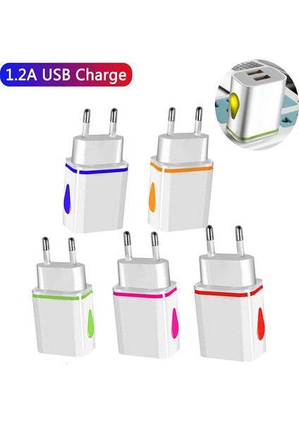 Ab/abd Plug USB Telefon Şarj Cihazı USB Duvar Şarj Cihazı Samsung Için Xiaomi Cep Telefonu Çift Bağlantı Noktası 1.2A Çıkış Seyahat Fişi Güç Adaptörü (Yurt Dışından) fırsatları