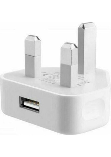 Telefonlar Için USB Bağlantı Noktalı Birleşik Krallık Şebeke Duvarı 3 Pimli Fiş Adaptörü Şarj Gücü (Yurt Dışından)