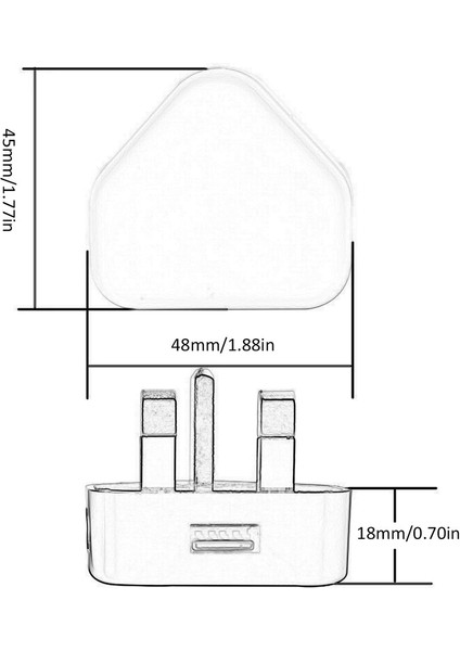 Telefonlar Için USB Bağlantı Noktalı Birleşik Krallık Şebeke Duvarı 3 Pimli Fiş Adaptörü Şarj Gücü (Yurt Dışından) fırsatları
