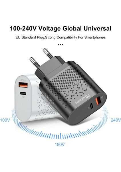 Geartronic 18W Pd Hızlı Şarj Cihazı USB C Hızlı Şarj Qc 3.0 Telefon Adaptörü Abd, Ab Tak Tip-C Android Için (Yurt Dışından) modelleri