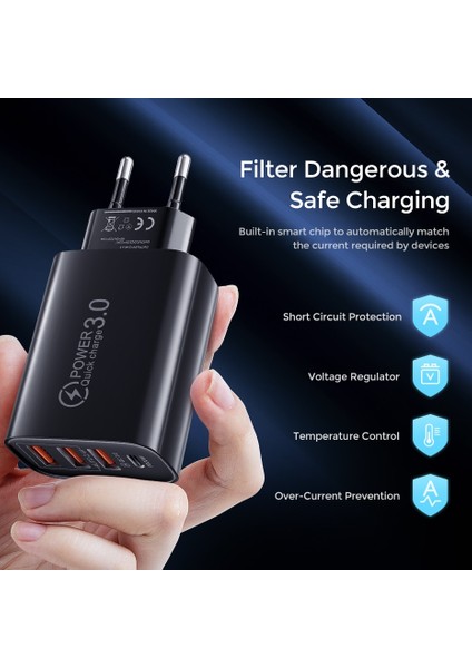 60W USB C Şarj Cihazı Hızlı Şarj Hızlı Şarj 3.0 Cep Telefonu Şarj Cihazı Tip C Adaptörü iPhone 14 13 Xiaomi 12 Samsung Huawei (Yurt Dışından) fiyatları