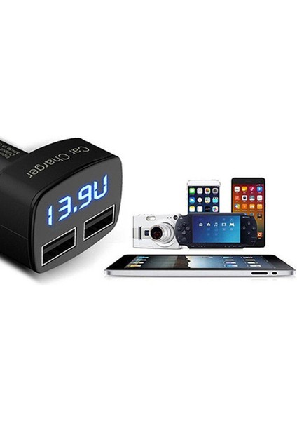 4'ü 1 Arada Çift USB Araç Şarj Cihazı Dijital LED Ekran Dc 5V 3.1A Evrensel Adaptör Gerilim Sıcaklık Akım Ölçer Test Cihazı (Yurt Dışından) fırsatları