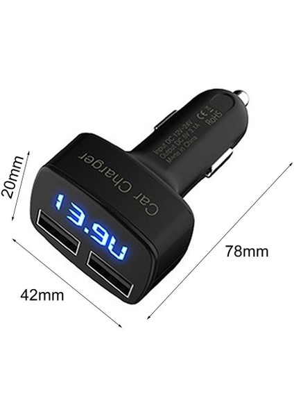 4'ü 1 Arada Çift USB Araç Şarj Cihazı Dijital LED Ekran Dc 5V 3.1A Evrensel Adaptör Gerilim Sıcaklık Akım Ölçer Test Cihazı (Yurt Dışından) indirimleri