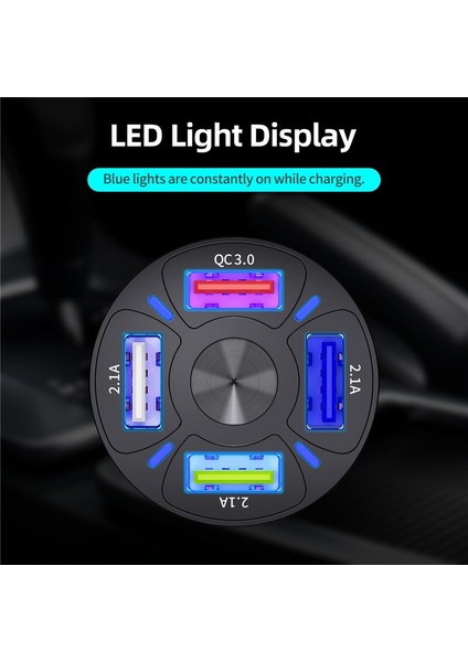 Gtwın 4 Portlu Araç Şarj Cihazı 7A 48W USB Hızlı Şarj 3.0 Evrensel Cep Telefonu Hızlı Şarj iphone 12 Pro Xiaomi Araç Adaptörü (Yurt Dışından) indirimleri