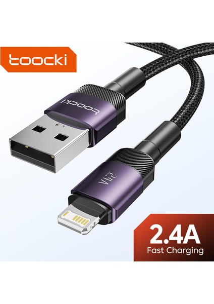 Toocki USB Kablosu iPhone 14 13 12 11 Pro Max Xs 8 7 Artı 2.4A Hızlı Şarj Aydınlatma Kablosu iPhone Şarj Cihazı Veri Kablosu Tel (Yurt Dışından)