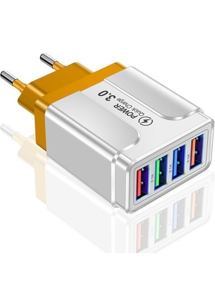3.1A 4-Port USB Duvar Fişi Güç Adaptörü Duvar Şarj Cihazı Iphone/android ile Uyumlu Hızlı Şarj Küp Tuğla Kutusu Taban Kafası (Yurt Dışından) indirimleri