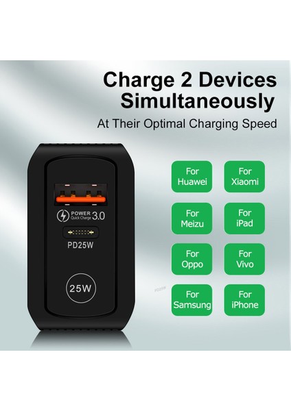 USB C Şarj Cihazı Dönüştürücü 25W Pd Hızlı Şarj Cihazı Tip C Qc 3.0 Şarj Adaptörü (Yurt Dışından) fırsatları