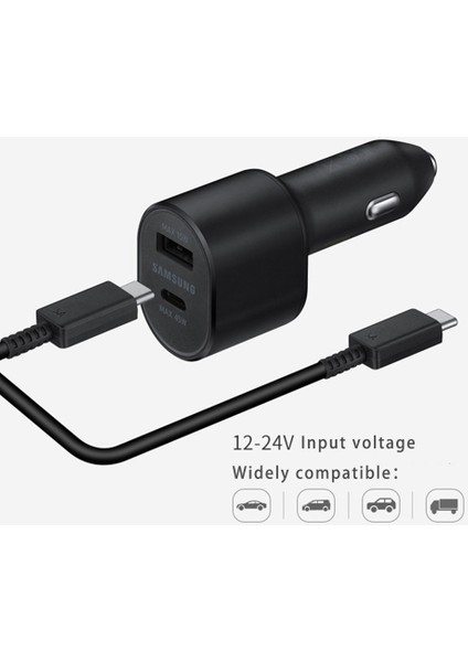 Orijinal 60W Samsung Süper Hızlı Araç Şarj Cihazı Pd USB C Tipi Bağlantı Noktası Oto Cargador 45W Galaxy S22 5g S21 Not 20 10 Z Flip3 A52 M52 (Yurt Dışından) fiyatları