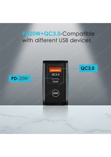 30W Hızlı Şarj Cihazı Pd Hızlı Şarj Duvar Şarj Cihazı Xiaomi Samsung IPHONE13 12 Pro Cep Telefonu Şarj Cihazı Qc3.0 USB Şarj Adaptörü (Yurt Dışından) modelleri