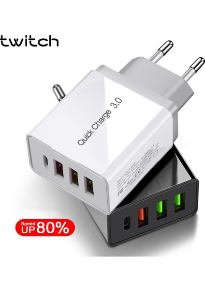 Twitch Hızlı Şarj Pd Şarj Cihazı 48W Qc4.0 Qc3.0 USB Tip C Telefon Fiş Adaptörü iPhone 11 x Xs 8 Xiaomi (Yurt Dışından) modelleri