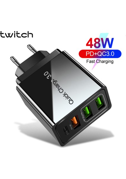 Twitch Hızlı Şarj Pd Şarj Cihazı 48W Qc4.0 Qc3.0 USB Tip C Telefon Fiş Adaptörü iPhone 11 x Xs 8 Xiaomi (Yurt Dışından) fırsatları