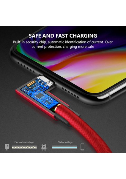 Mikro USB Kablosu Samsung S7 Huawei Xiaomi Redmi Lg 1 M 2 M 3 M Hızlı Şarj Data Sync USB Kablosu 90 Derece Dirsek Şarj Kablosu (Yurt Dışından) fiyatları