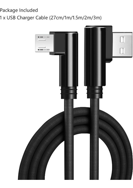 Mikro USB Kablosu Samsung S7 Huawei Xiaomi Redmi Lg 1 M 2 M 3 M Hızlı Şarj Data Sync USB Kablosu 90 Derece Dirsek Şarj Kablosu (Yurt Dışından) modelleri