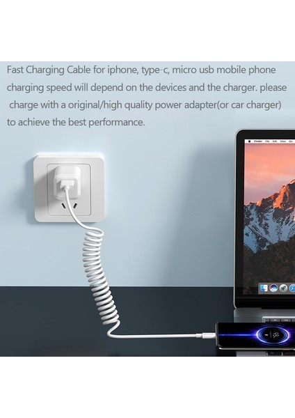 66W 5A Bahar Araba USB Tip C Hızlı Şarj Kablosu Xiaomi Realme Için Samsung Huawei Onur Telefon Aksesuarları iPhone Için Şarj 2.4A (Yurt Dışından) modelleri