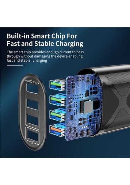 Uslıon 4 Port USB Şarj Aleti Hızlı Şarj Qc 3.0 48W Duvar Seyahat Telefonu Hızlı Şarj Samsung Xiaomi Mi 11 Ab Abd Ingıltere Tak Adaptörü (Yurt Dışından) indirimleri