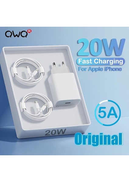 Pd 20W Apple Orijinal Şarj Cihazı iPhone 12 11 14 13 Pro Max Mini Xr x Xs Max 8 Artı iPad Hava USB Tipi C Hızlı Şarj Kablosu (Yurt Dışından)