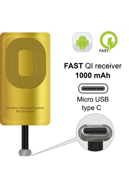 Qı Alıcı Tip C Google Piksel 3 2xl Oneplus 6t 7t Xiaomi Redmi Note 8A 8t 8 Pro Poco F1 Typec Qı Kablosuz Alıcı Adaptörü (Yurt Dışından)