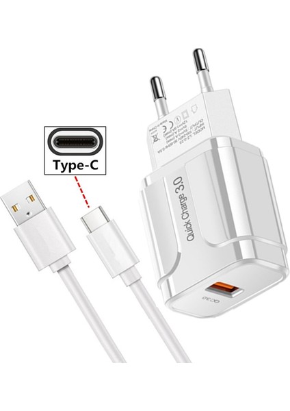 18W Hızlı Şarj 3.0 Hızlı Şarj Cihazı Duvar Şarj Cihazı C Tipi Kablo Xiaomi 11 10 Redmi 8 9 Not 7 8 9 Pro Qc3.0 Telefon Şarj Adaptörü (Yurt Dışından)