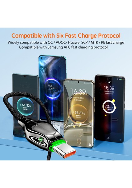 7A USB C Tipi Kablo 66W Huawei P40 PRO100W Onur Için 50PRO Hızlı Şarj Kablosu Usb-C Şarj Kablosu Samsung S22 Xiaomi Oppo (Yurt Dışından) indirimleri
