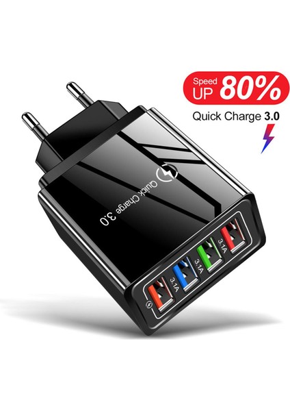Hızlı Şarj 4 USB Şarj Aleti Hızlı Şarj 3.0 Telefon Adaptörü Için Huawei Tablet Taşınabilir Duvar Mobil Şarj Cihazı Hızlı Şarj Cihazı (Yurt Dışından)