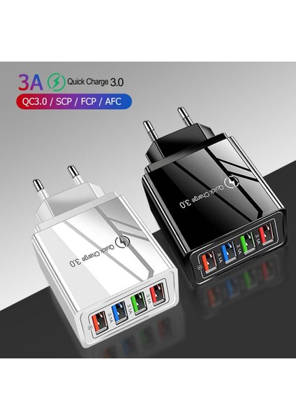 Hızlı Şarj 4 USB Şarj Aleti Hızlı Şarj 3.0 Telefon Adaptörü Için Huawei Tablet Taşınabilir Duvar Mobil Şarj Cihazı Hızlı Şarj Cihazı (Yurt Dışından) indirimleri