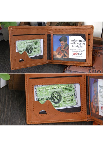 Lüks Erkek Suni Deri Bifold Cüzdan Kredi Kimlik Kartı Tutucu Ince Para Çantası Hediye (Yurt Dışından) fiyatları