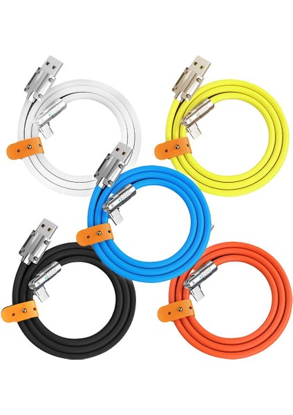 120W 6A Süper Hızlı Şarj C Tipi Sıvı Silikon Kablo USB C Tipi Şarj Kabloları 180 Derece Döndürülmüş Tip-C Arayüzü 1 M (Yurt Dışından) fiyatları
