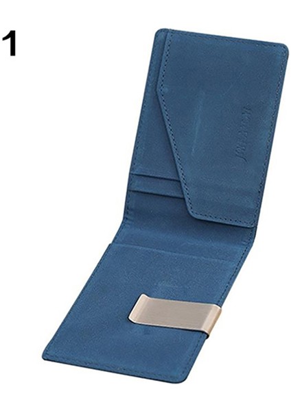 Microgood Erkek Moda Suni Deri Sihirli Kredi Kartı Kimlik Tutucu Para Klipsi Kısa Cüzdan (Yurt Dışından) fiyatları