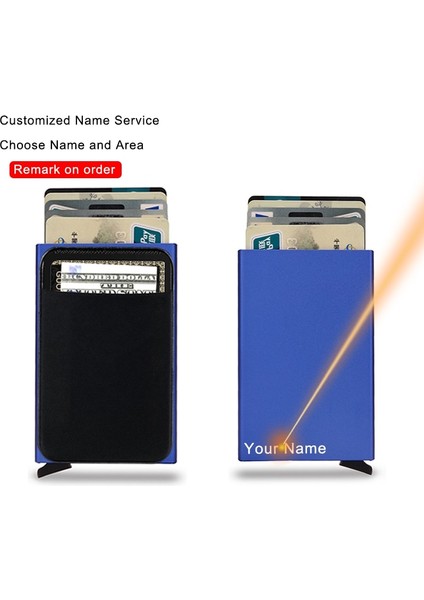 Dıenqı Rfid Akıllı Cüzdan Kart Sahibinin Metal Ince Ince Erkek Kadın Cüzdan Pop Up Minimalist Cüzdan Küçük Siyah Çanta Metal Vallet (Yurt Dışından) indirimleri