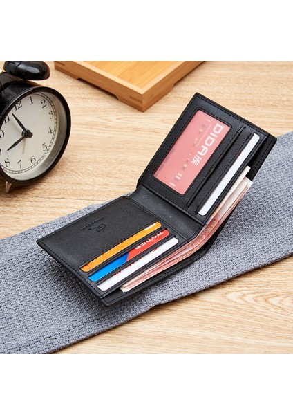 Pidenbao'nun Yeni Erkek Cüzdanı Kore Versiyonu Çok Fonksiyonlu Kısa Yatay Erkek Klipsi Moda Adına Çapraz Desenli Öğrenci Çantası (Yurt Dışından)