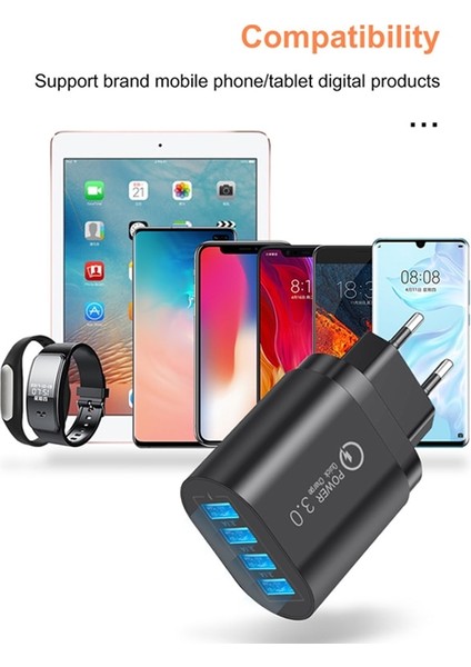 Olaf USB Şarj Aleti 4 Port 60W 3.1A Hızlı Şarj 3.0 Cep Telefonu Şarj Cihazı iPhone 11 Samsung Xiaomi Poco F3 Hızlı Duvar Şarj Cihazları (Yurt Dışından) fırsatları