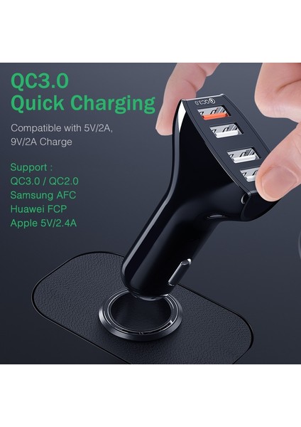 Lovecom 30W 4 Portlu Araç Şarj Cihazı Hızlı Şarj 3.0 Çift USB Adaptörü Hızlı Şarj iPhone Samsung Xiaomi Telefon Için Araç Şarj Cihazı (Yurt Dışından) modelleri