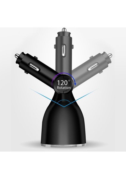 Fonken USB Araç Şarj Cihazı Rotasyon Telefon Şarj Adaptörü Qc 3.0 Hızlı Şarj Huawei Xiaomi Oppo Akıllı Telefon Için Şarj Cihazı Arabada (Yurt Dışından) fiyatları
