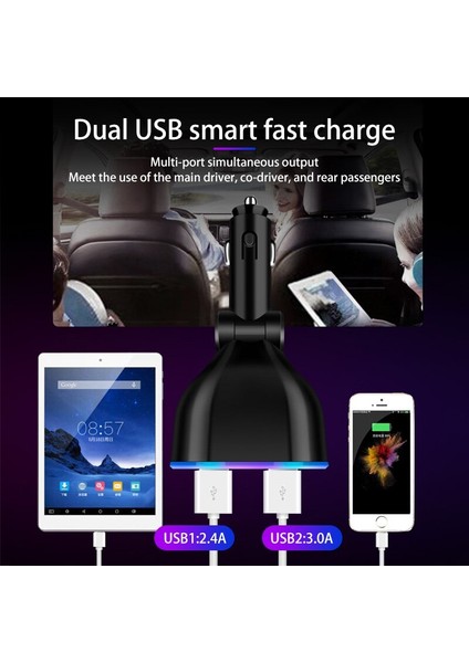 Fonken USB Araç Şarj Cihazı Rotasyon Telefon Şarj Adaptörü Qc 3.0 Hızlı Şarj Huawei Xiaomi Oppo Akıllı Telefon Için Şarj Cihazı Arabada (Yurt Dışından) indirimleri