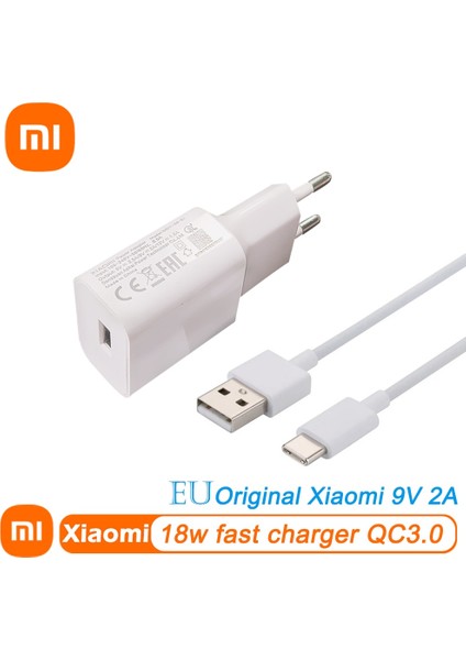 Xiaomi Hızlı Şarj Cihazı 18W Ab Qc3.0 Şarj Cihazı Xiaomi Redmi Için Not 7 8 Pro 9s Lite Mi 9 Se 9t Max 3 A3 Duvar Hızlı Şarj Cihazı (Yurt Dışından)